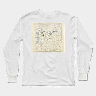 Normandy campaign map, 1944 (C026/8911) Long Sleeve T-Shirt